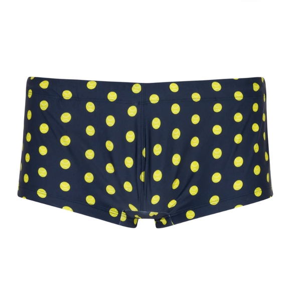 NEW Mr. Turk Sorrento Swim Trunk Tennis Polka Dot Navy Yellow Size Med / 32 - Picture 2 of 12
